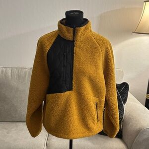 JoyLab Mustard Fleece Pullover